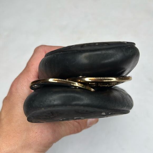 TORY BURCH Classic Reva Gold Metal Logo Black Ballet Flats S-327 SZ 8.5 - Picture 6 of 9